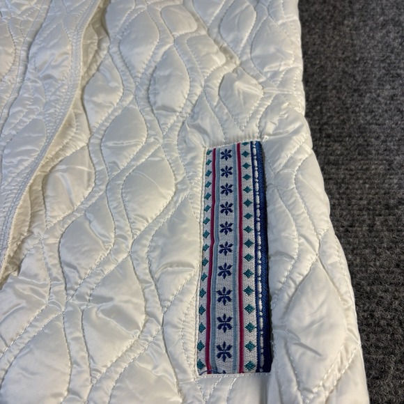 Disney Puffer Vest Girls 7/8 White Frozen Quilted Hooded Jacket Elsa & Anna - Picture 3 of 10